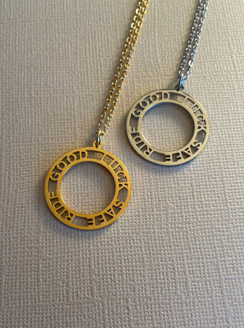 Necklace "Good Luck Safe Ride"